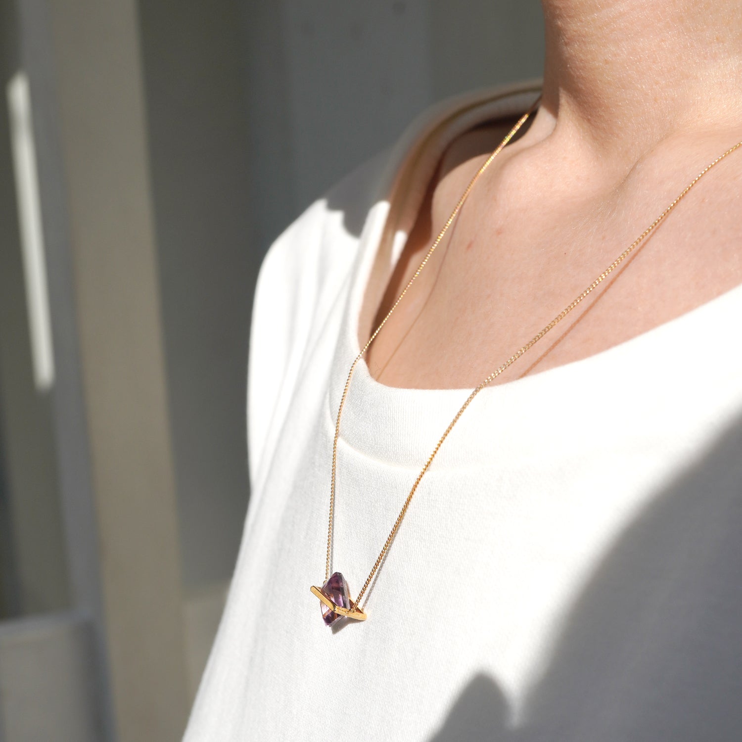 BAND NECKLACE AMETRINE #3263