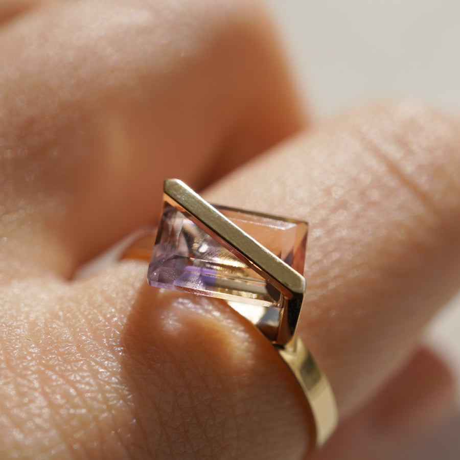 BAND RING AMETRINE  #3701