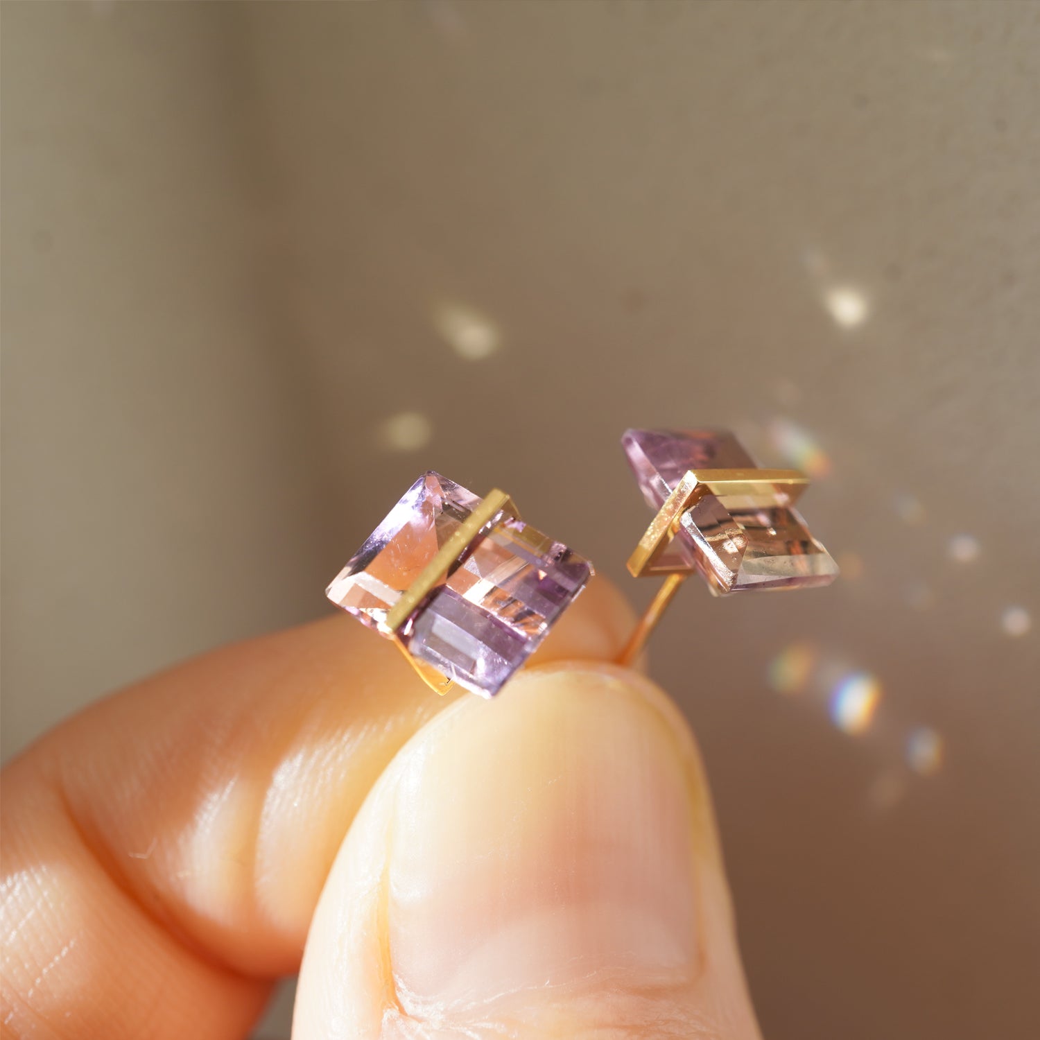 BAND EARRINGS AMETRINE #3698