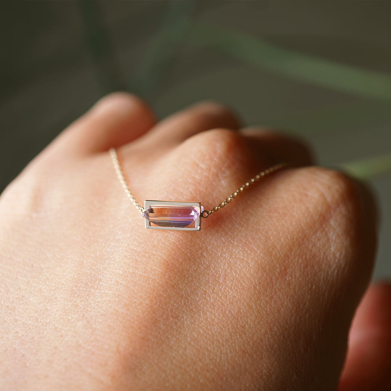 BAND NECKLACE AMETRINE #4053