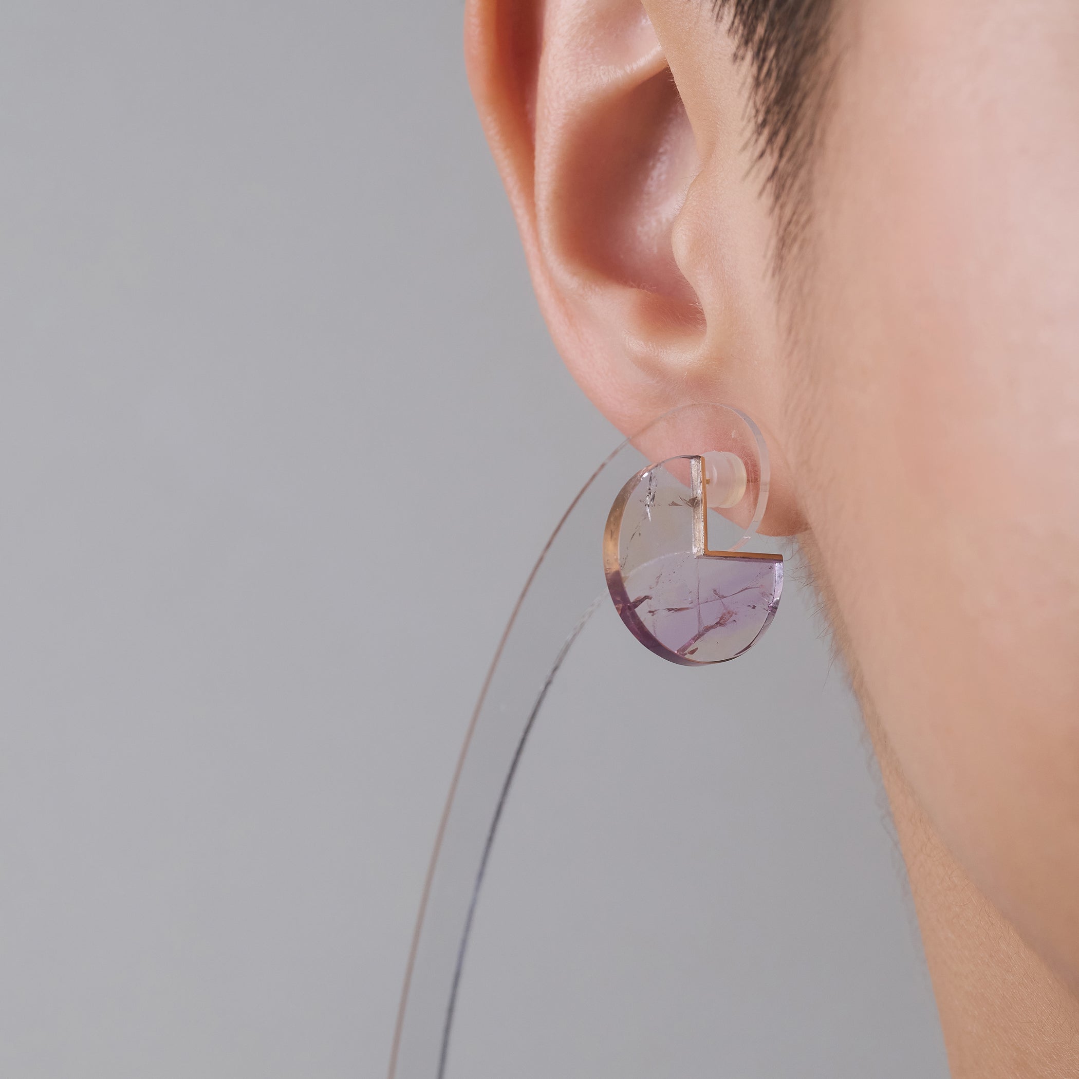 SLICE MINI EARRINGS SINGLE AMETRINE #3933
