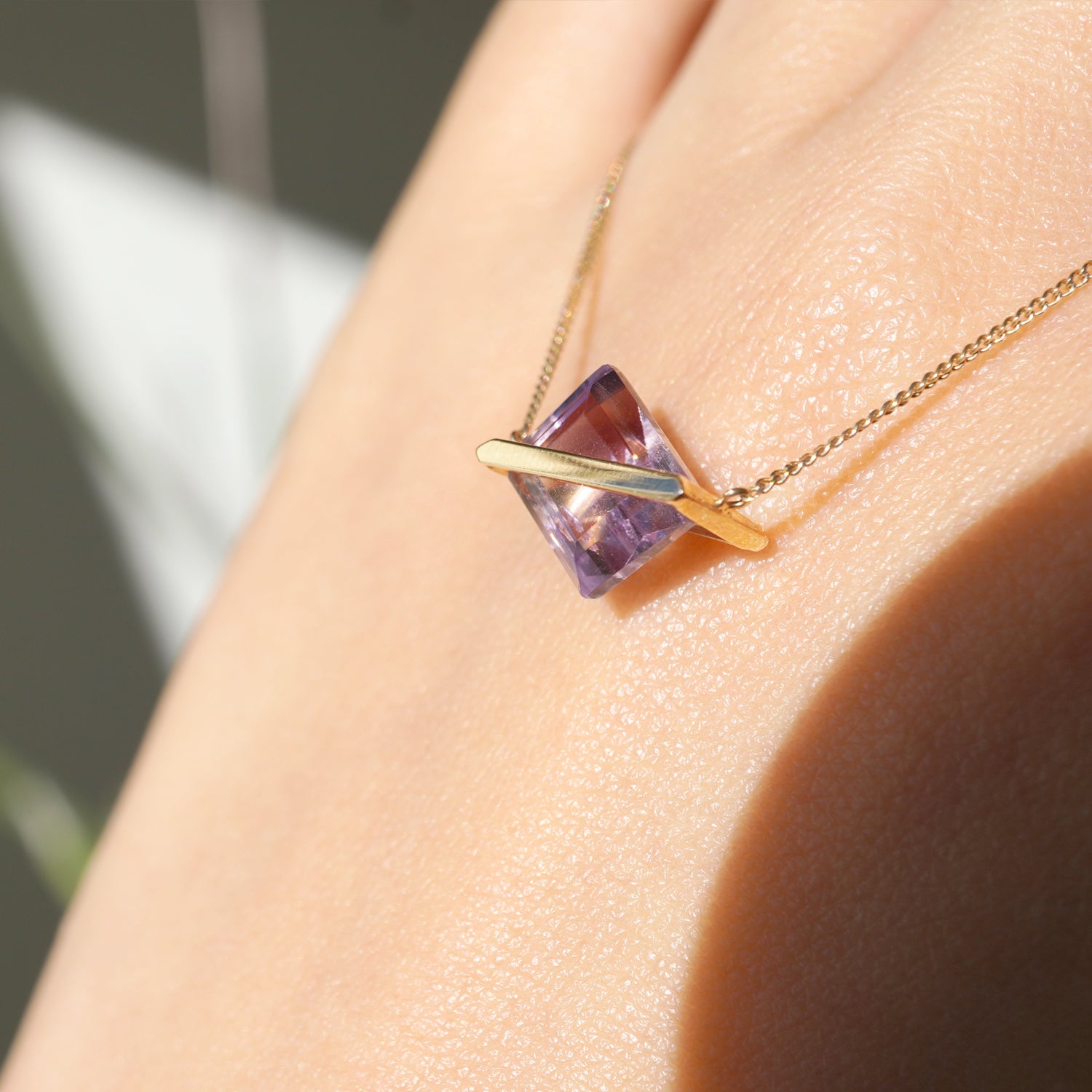 BAND NECKLACE AMETRINE #3263