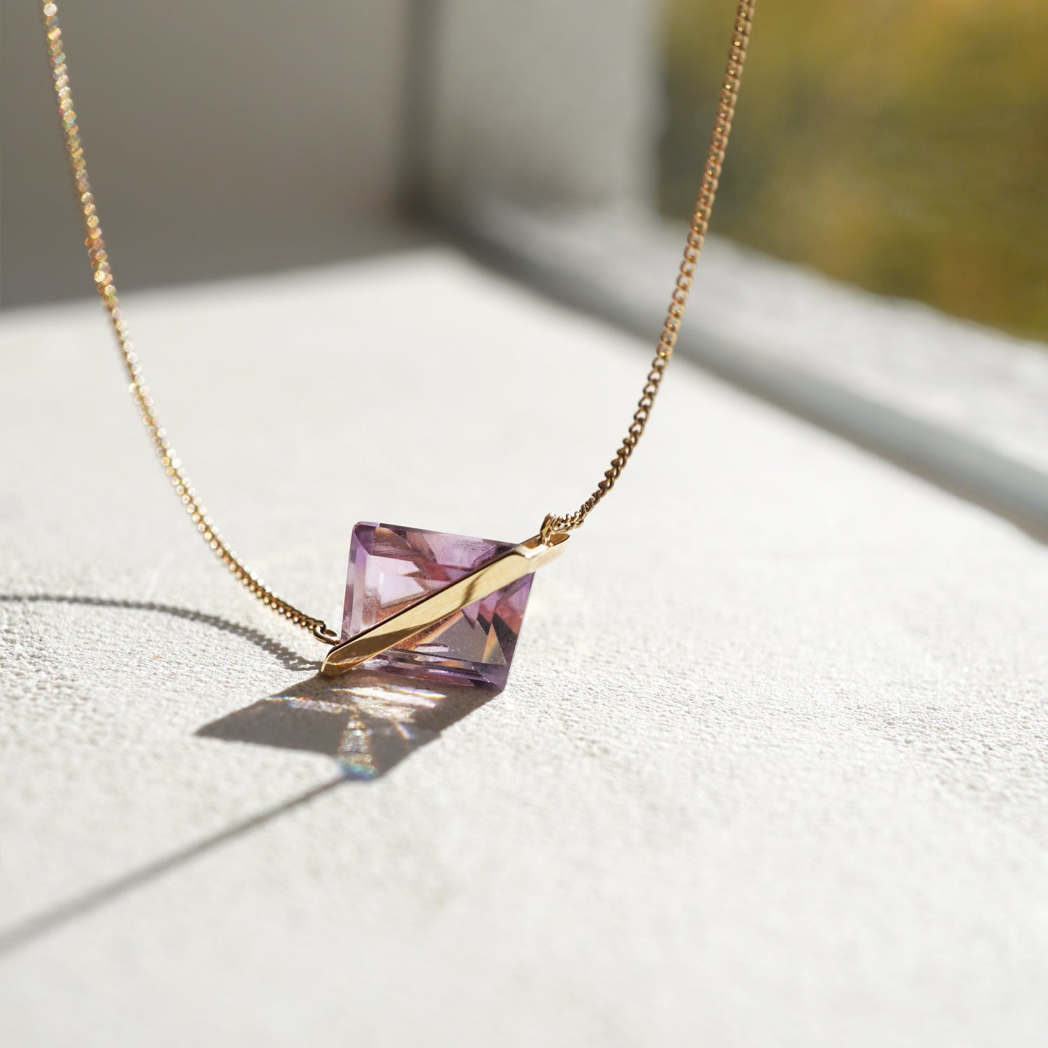 BAND NECKLACE AMETRINE #3263