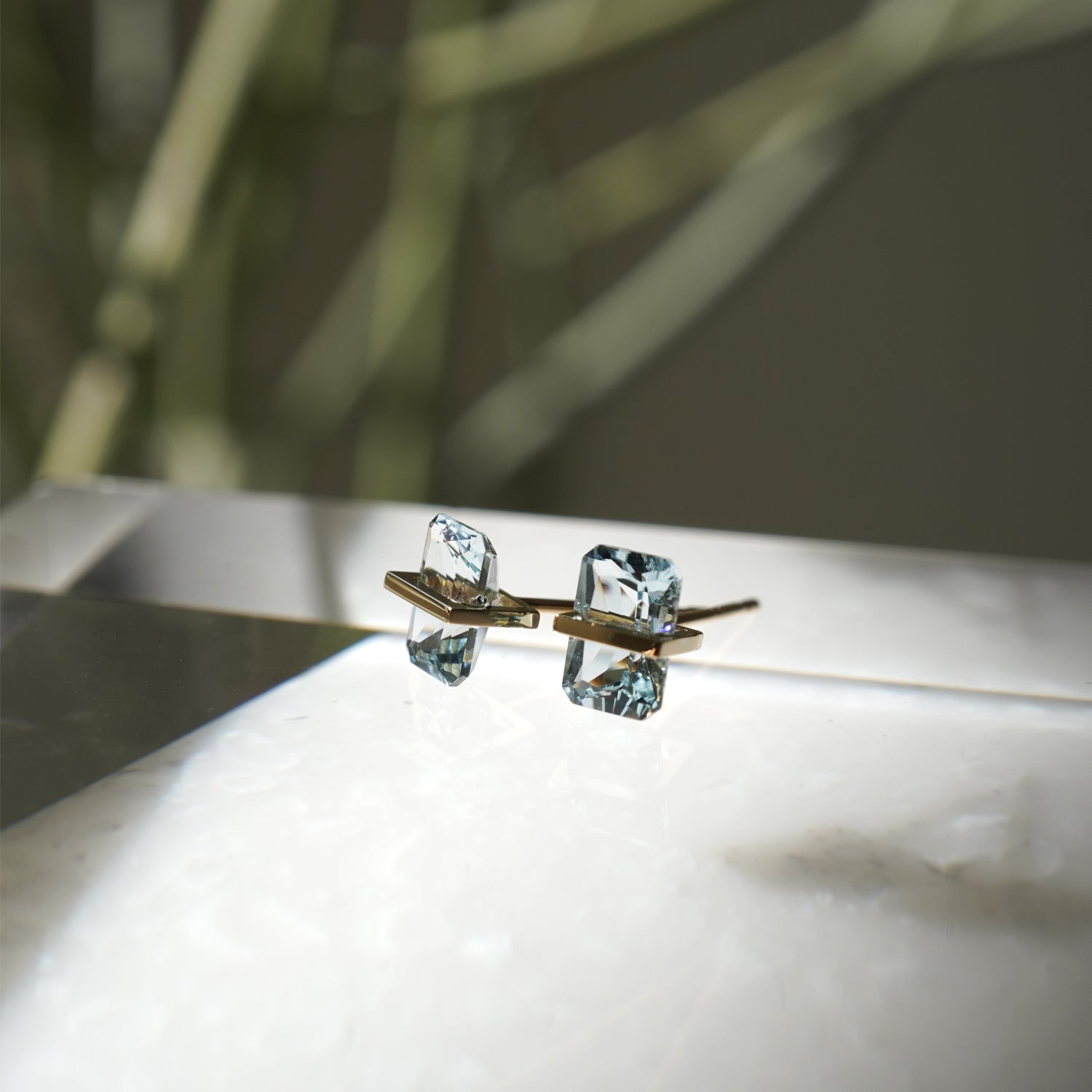 BAND EARRINGS AQUAMARINE #3752