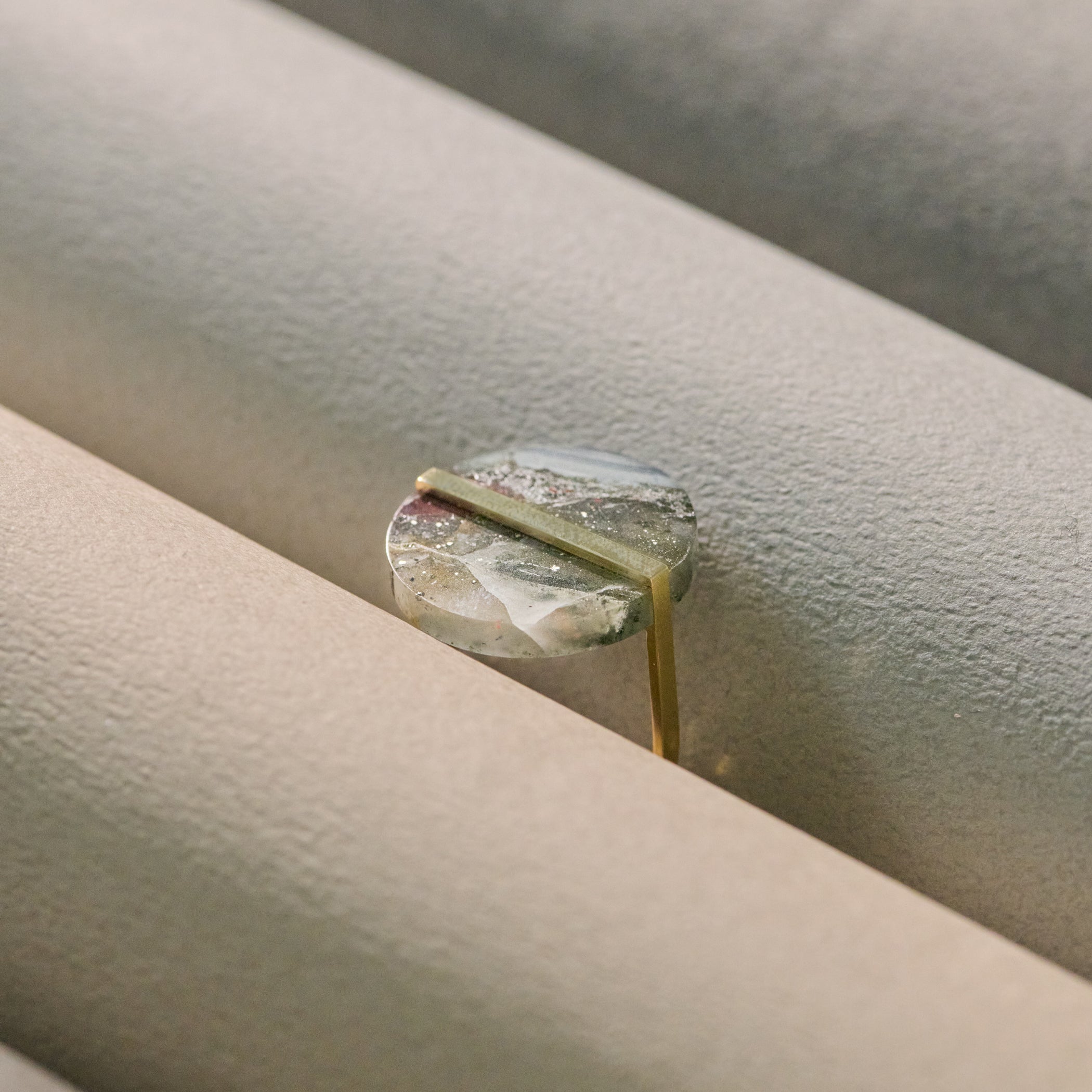 SLICE RING BLOOD STONE#3970