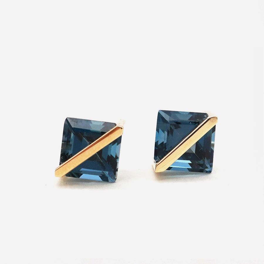 BAND EARRINGS BLUETOPAZ #4089