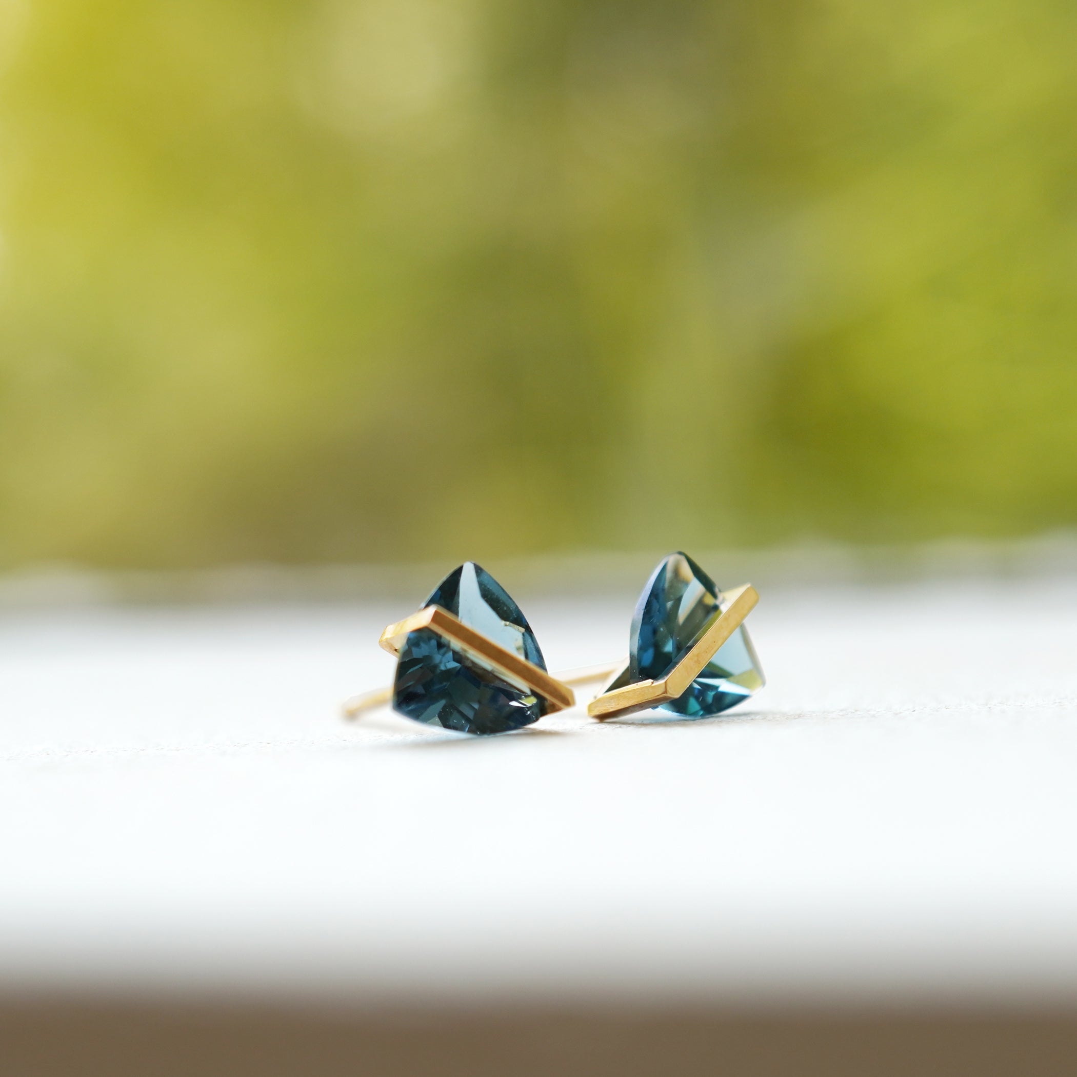 BAND EARRINGS BLUE TOPAZ #3546