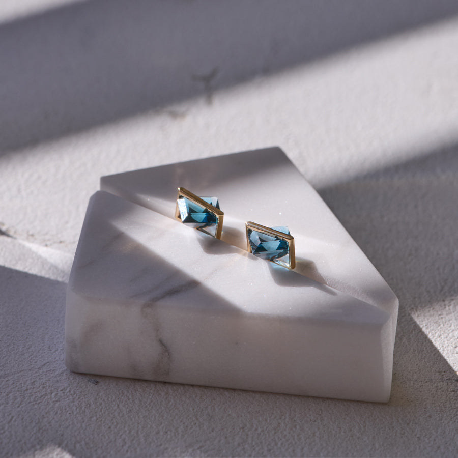 BAND EARRINGS BLUETOPAZ #4089