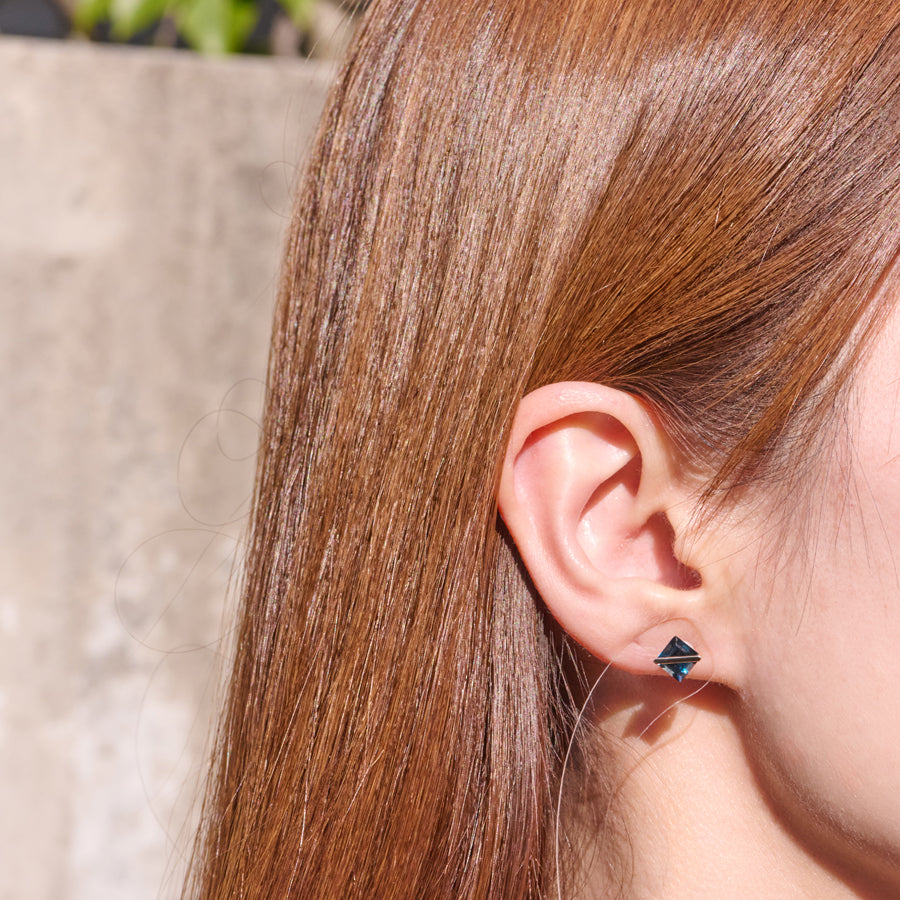 BAND EARRINGS BLUETOPAZ #4089