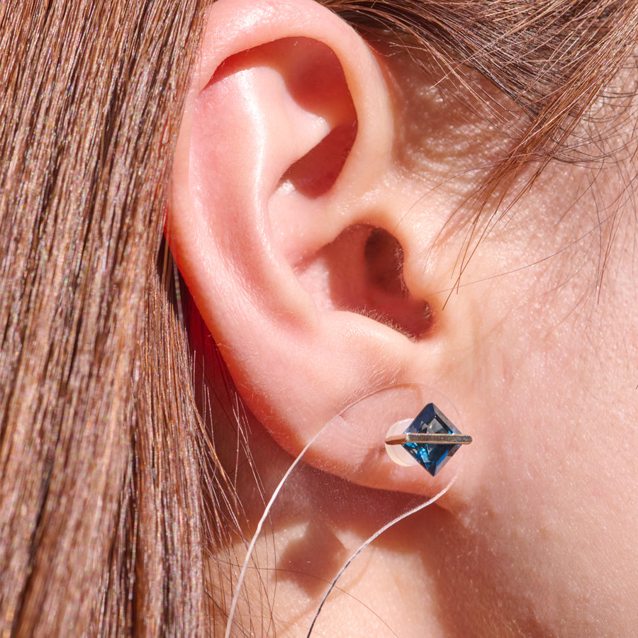 BAND EARRINGS BLUETOPAZ #4089