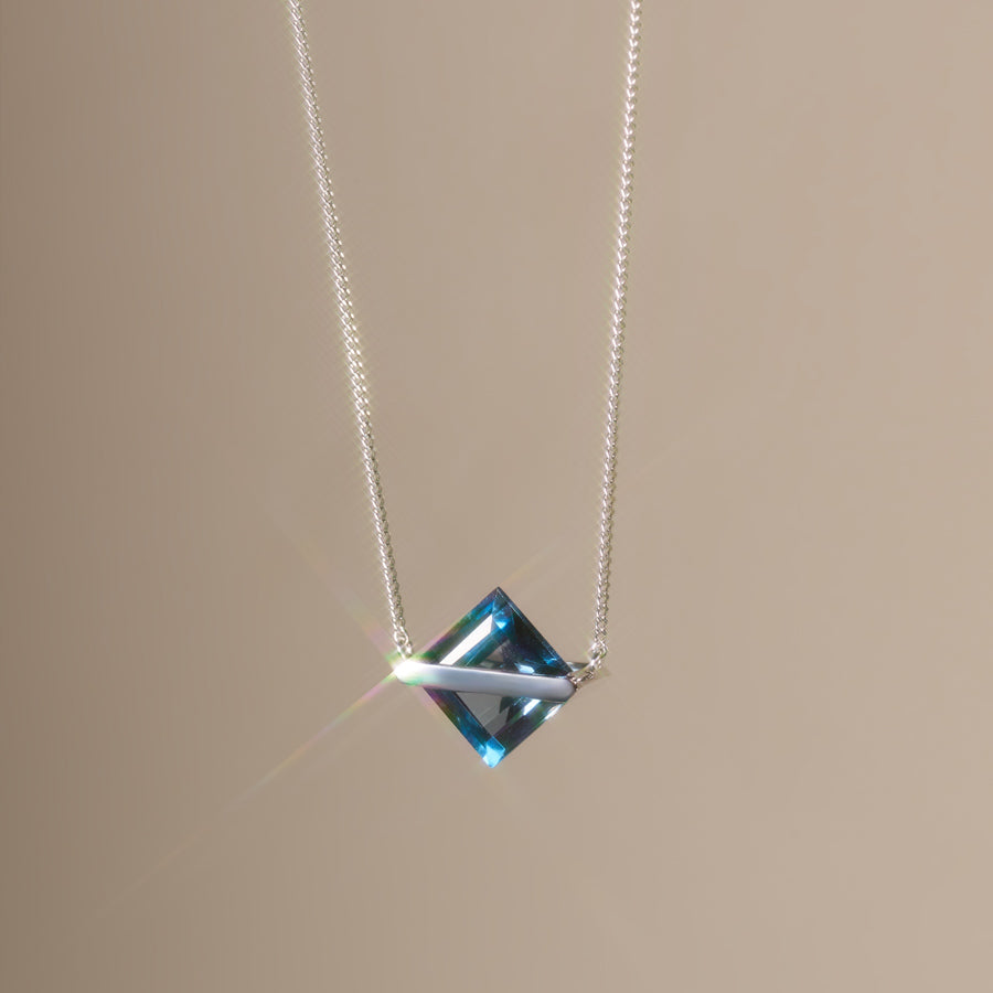 BAND NECKLACE BLUE TOPAZ #4117