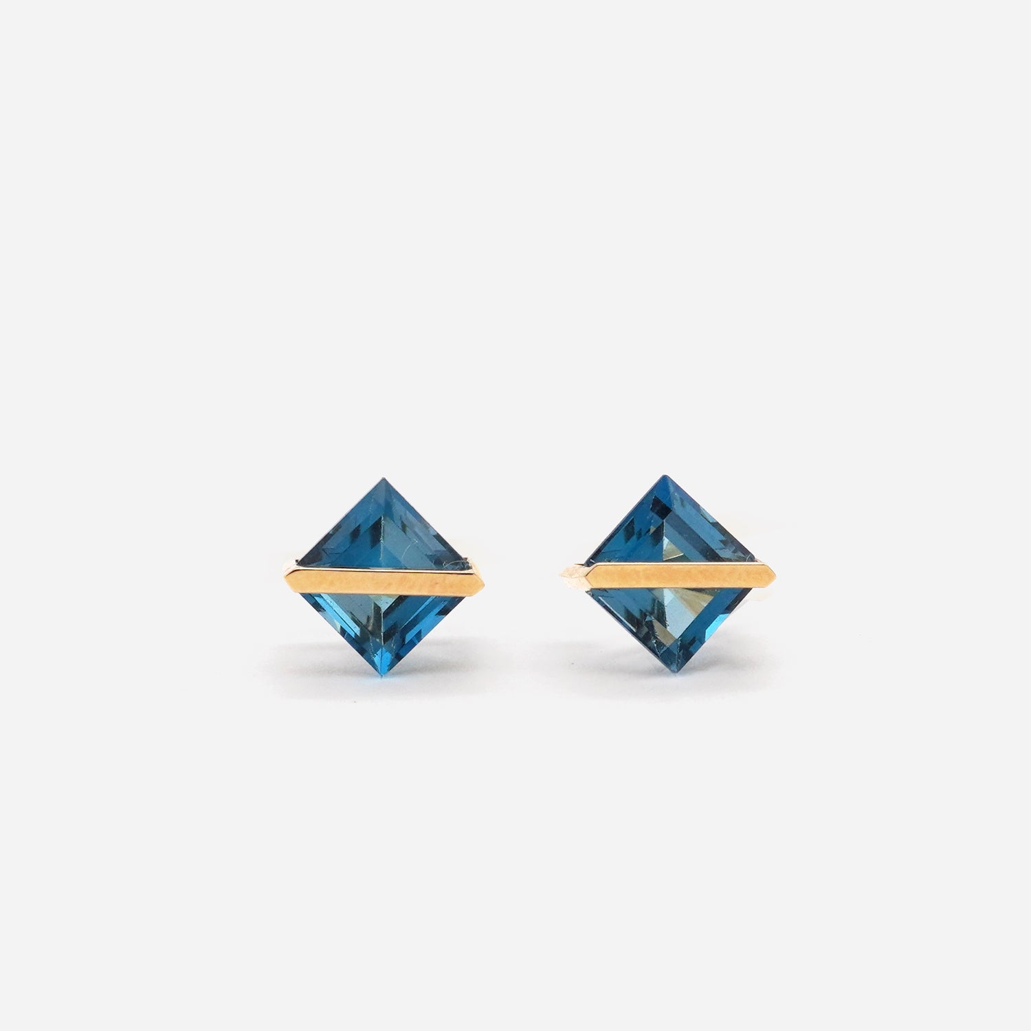 BAND EARRINGS BLUE TOPAZ #3644