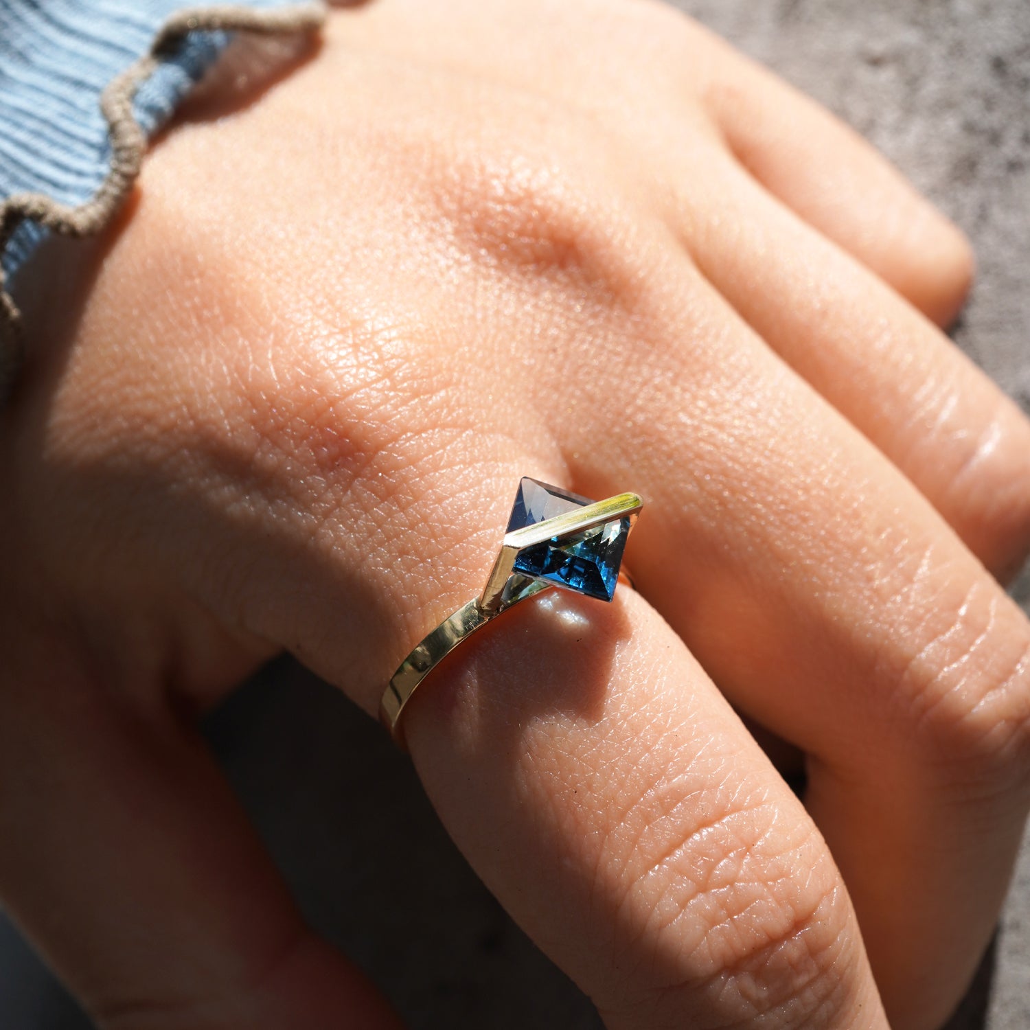BAND RING BLUE TOPAZ#4125