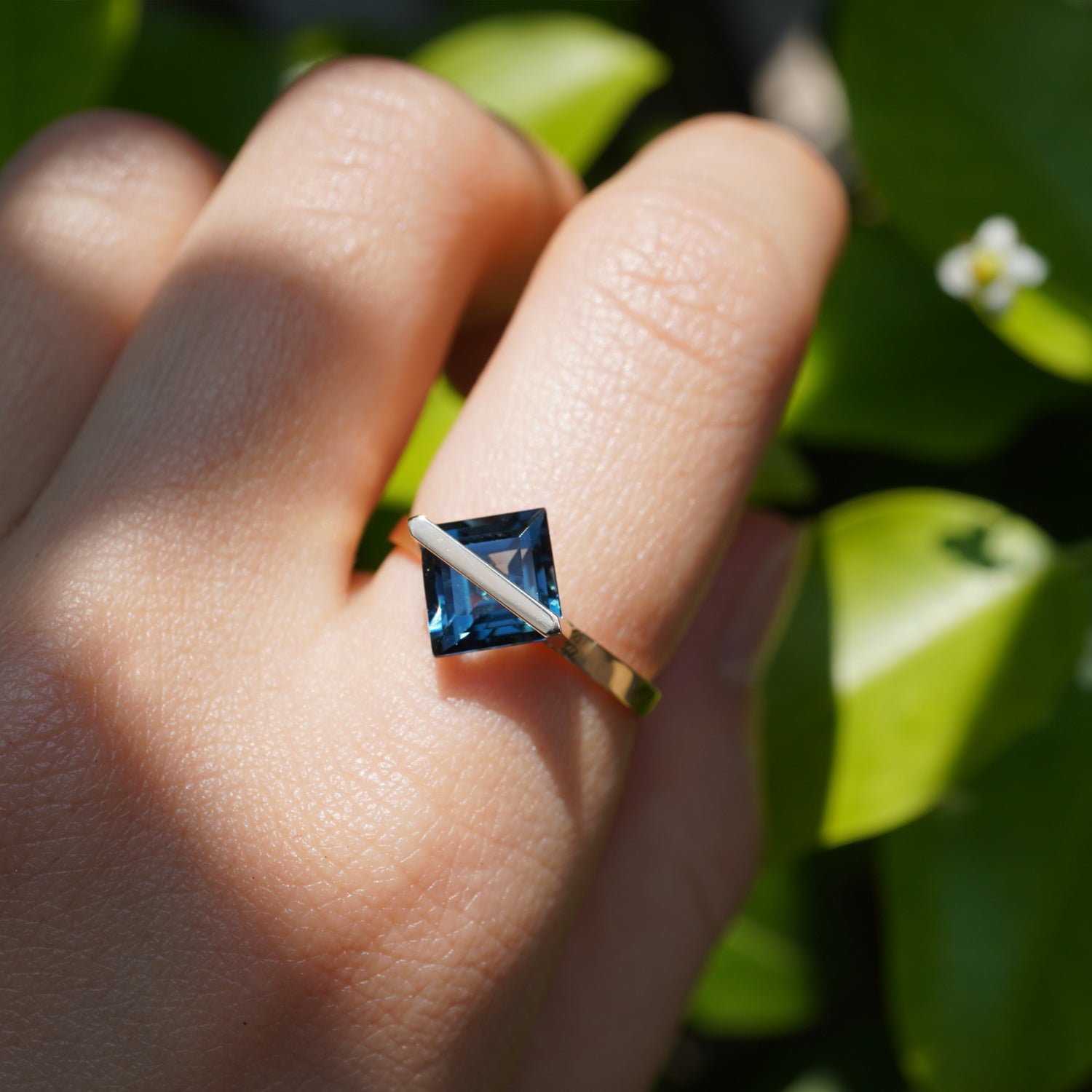 BAND RING BLUE TOPAZ#4125