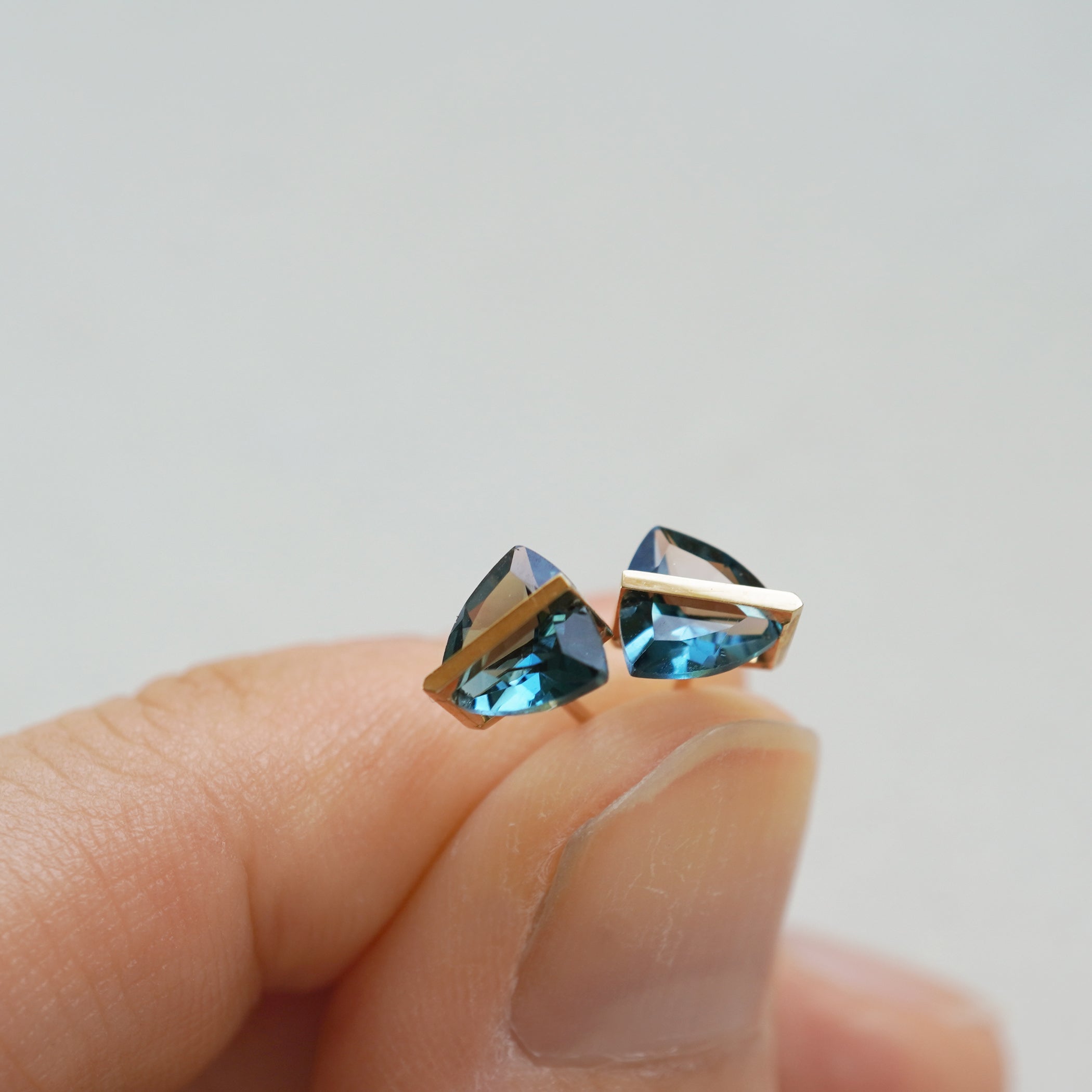 BAND EARRINGS BLUE TOPAZ #3546