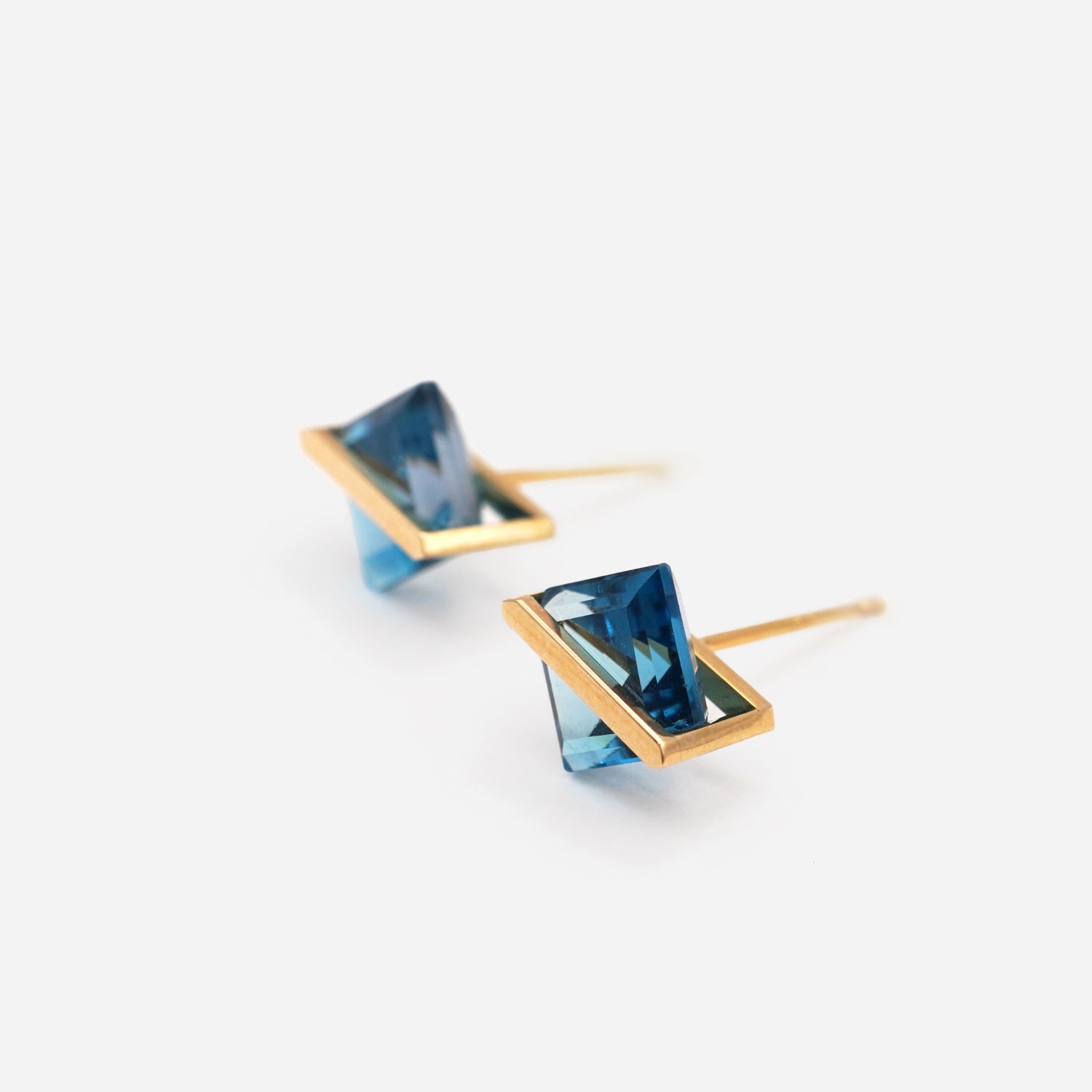 BAND EARRINGS BLUE TOPAZ #3644