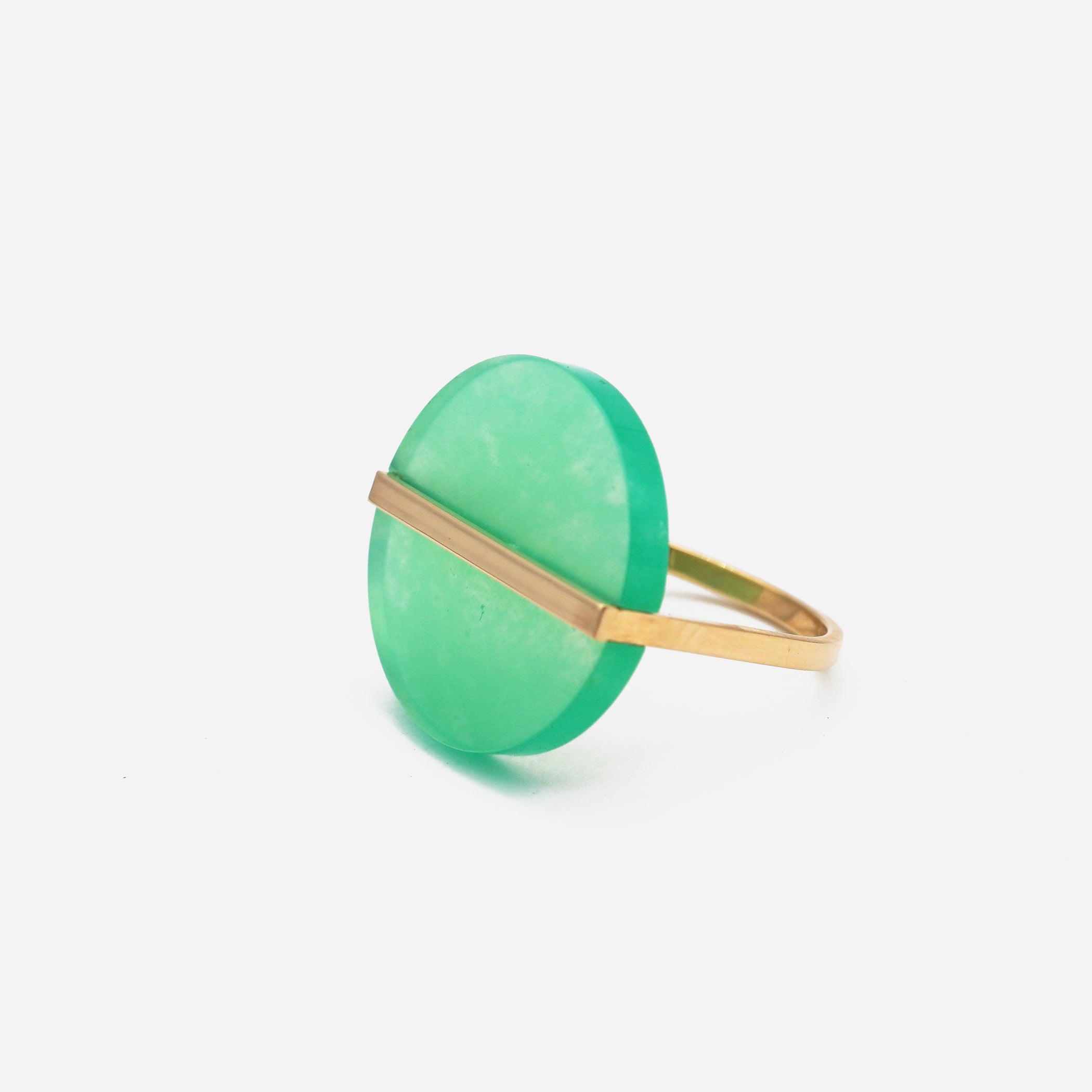 SLICE RING CHRYSOPRASE  #3472