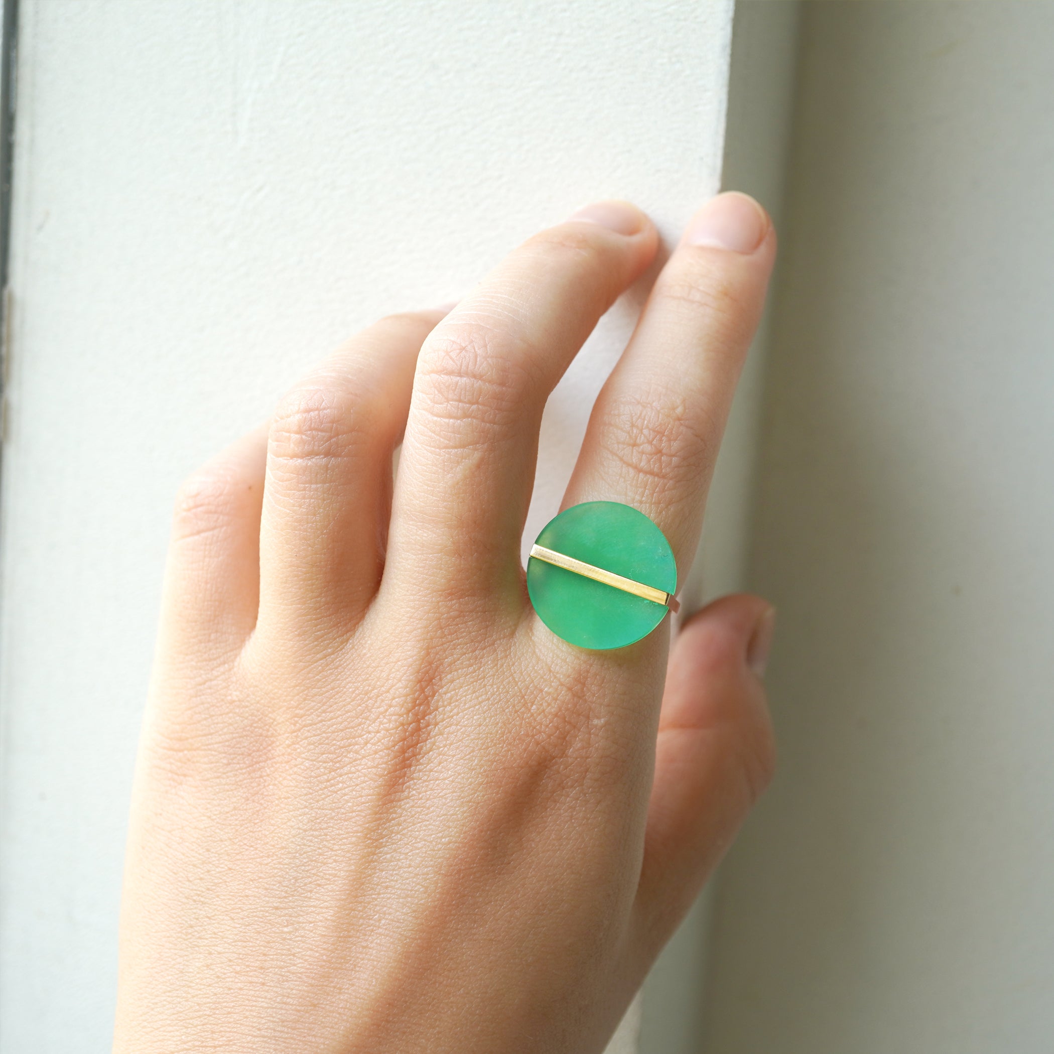 SLICE RING CHRYSOPRASE  #3472