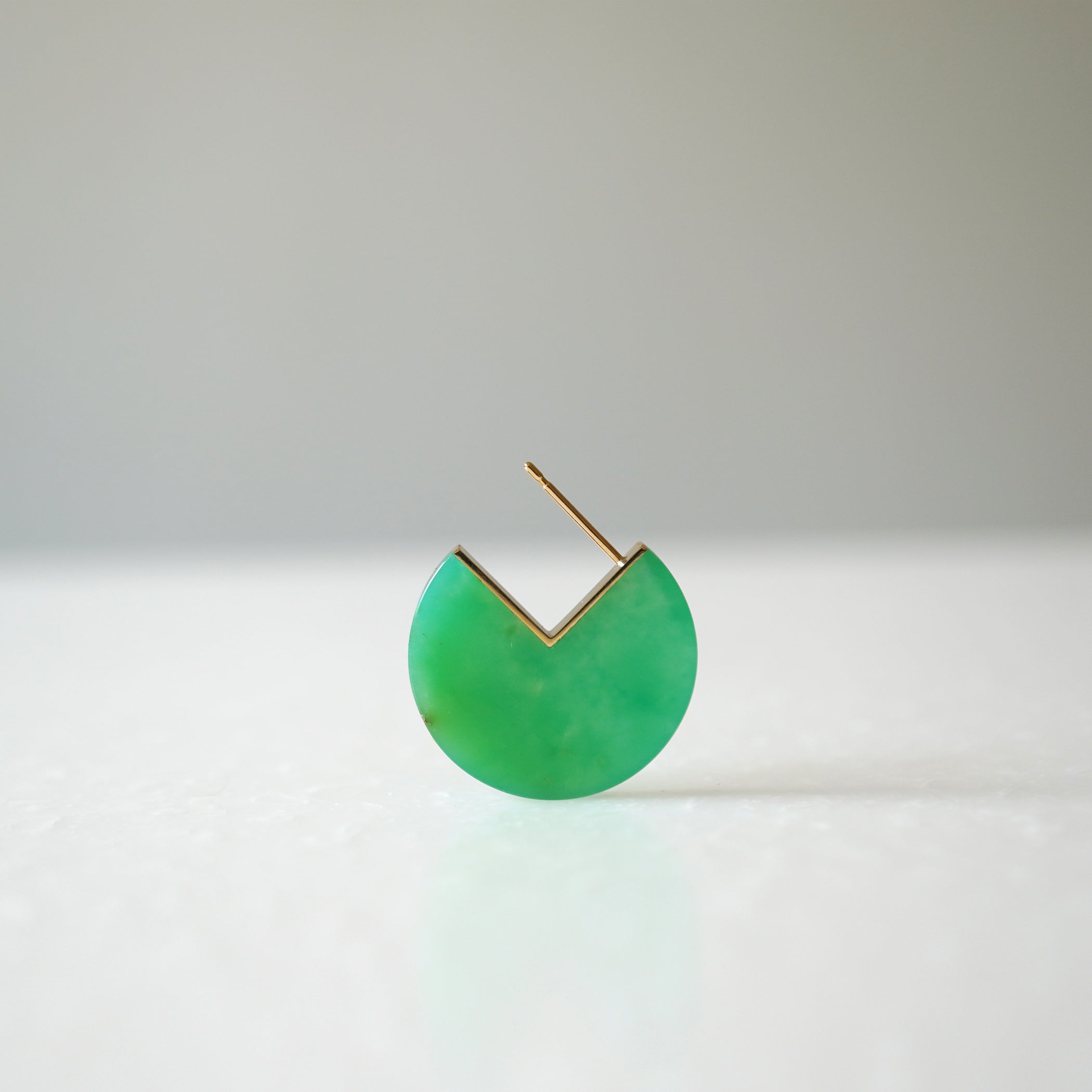 SLICE MINI EARRING SINGLE CHRYSOPRASE #3596