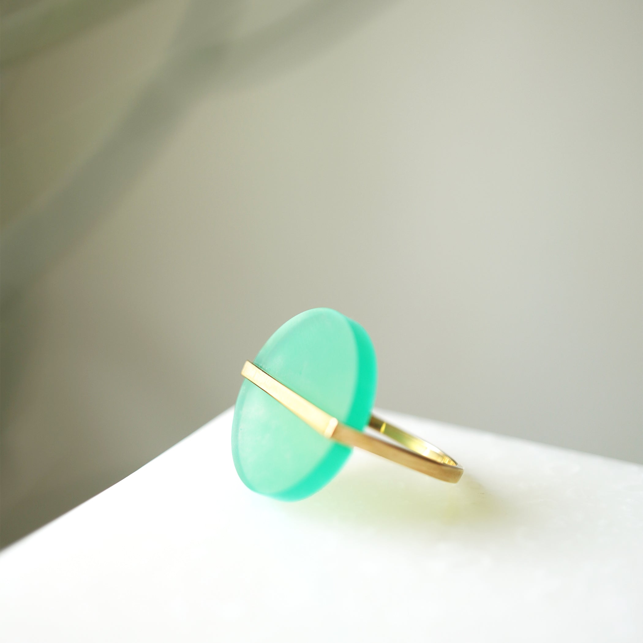 SLICE RING CHRYSOPRASE  #3472