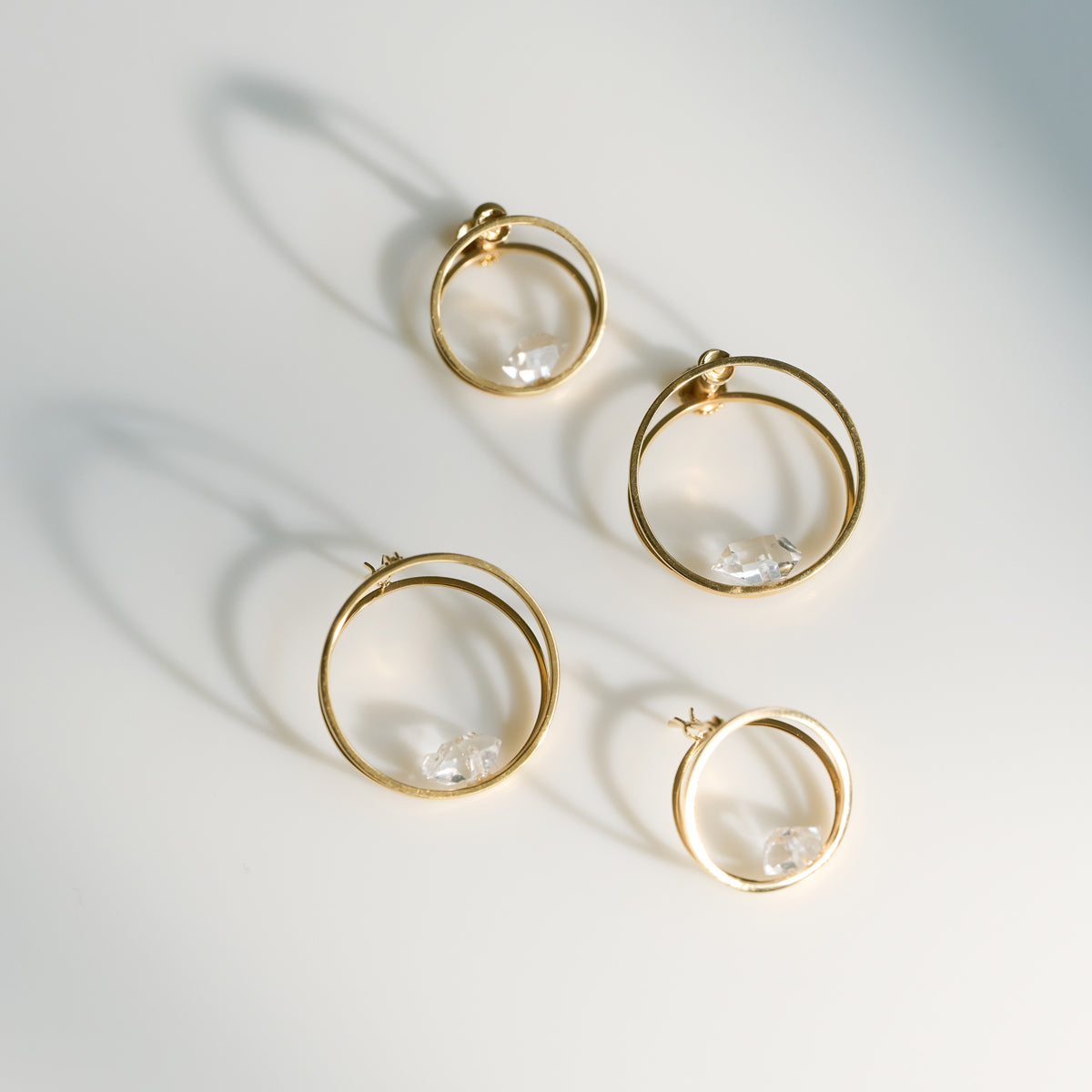 CLIP HERKIMER DIAMOND EARRING L