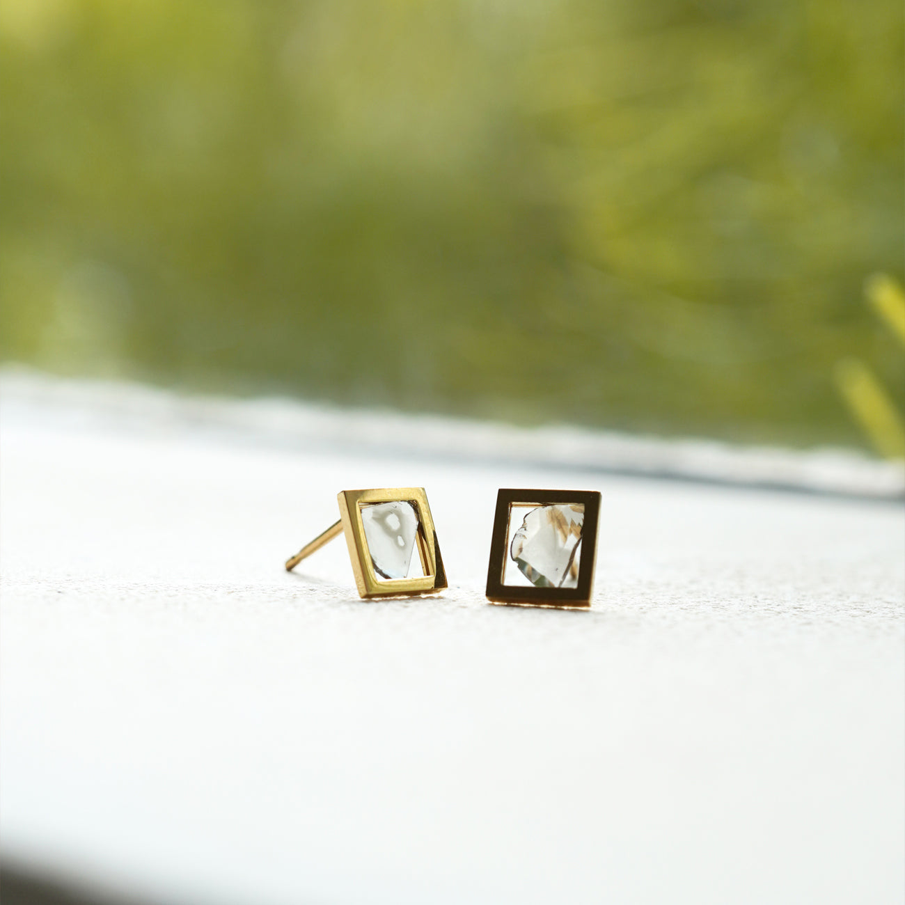 FRAME DIAMOND EARRINGS NATURAL #3518