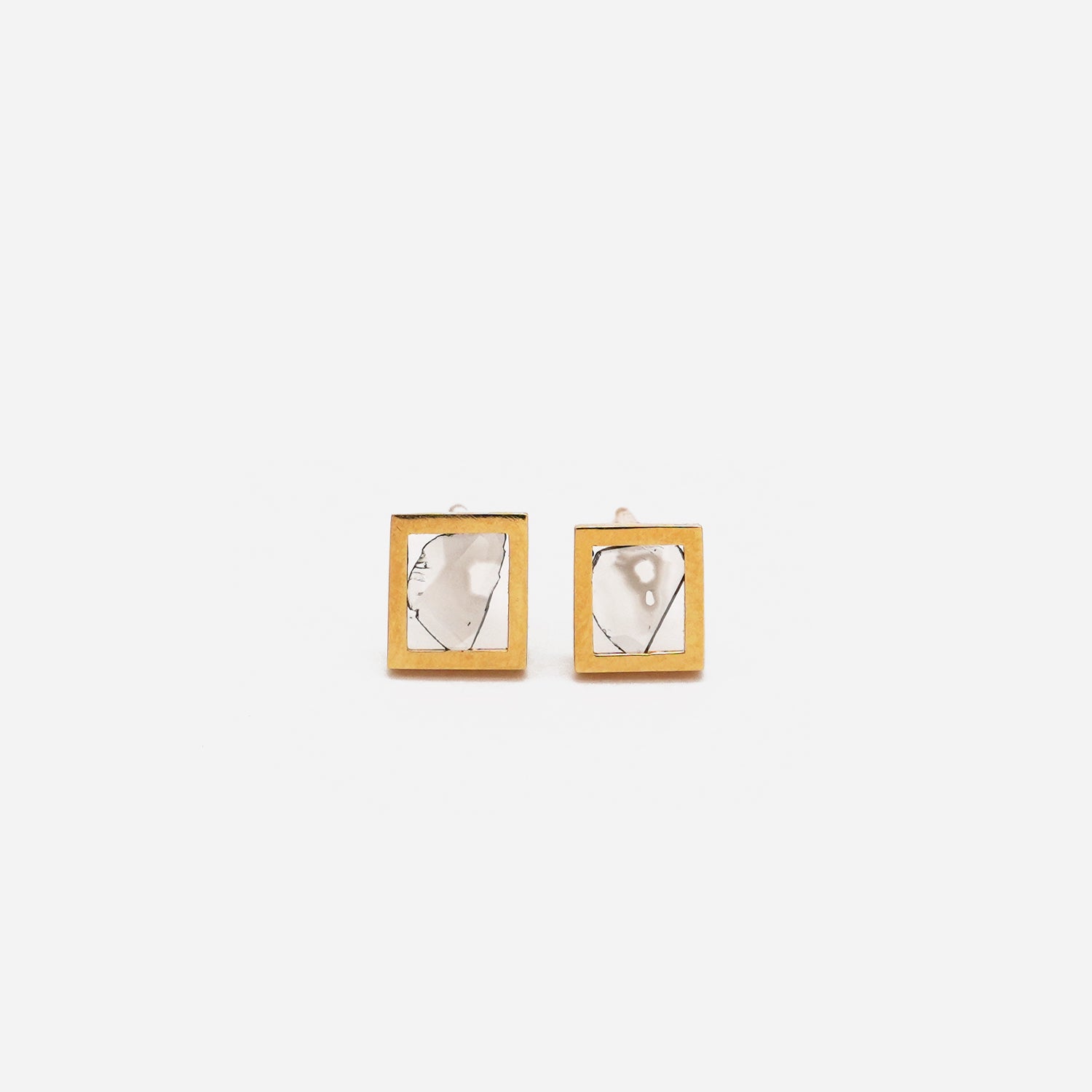 FRAME DIAMOND EARRINGS NATURAL #3518