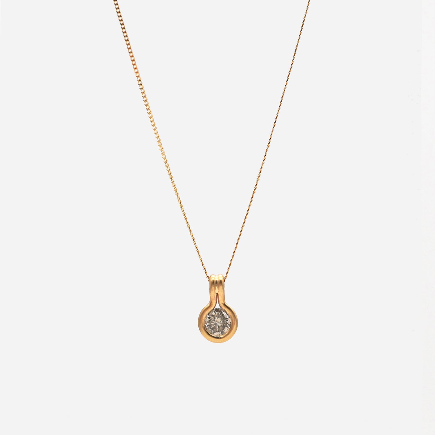 ROUND DIAMOND NECKLACE 4mm #3774