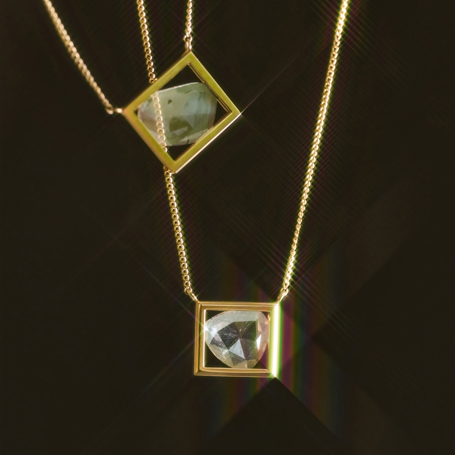 FRAME ROSECUT DIAMOND NECKLACE #3786