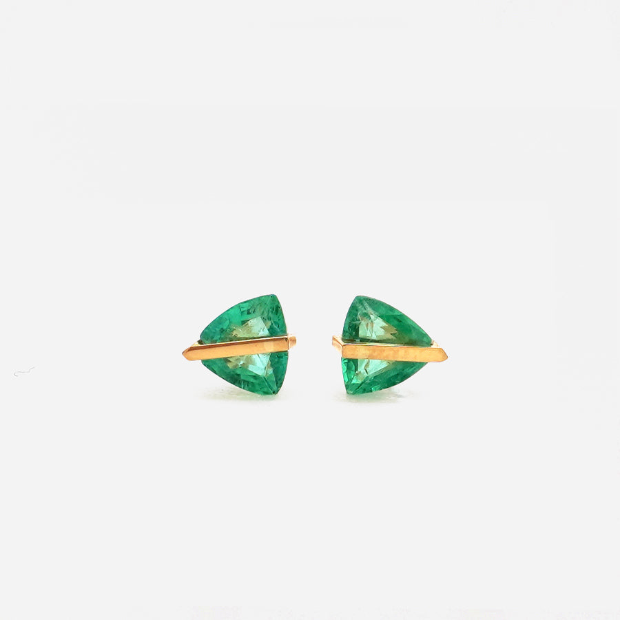 BAND EARRINGS EMERALD #3582