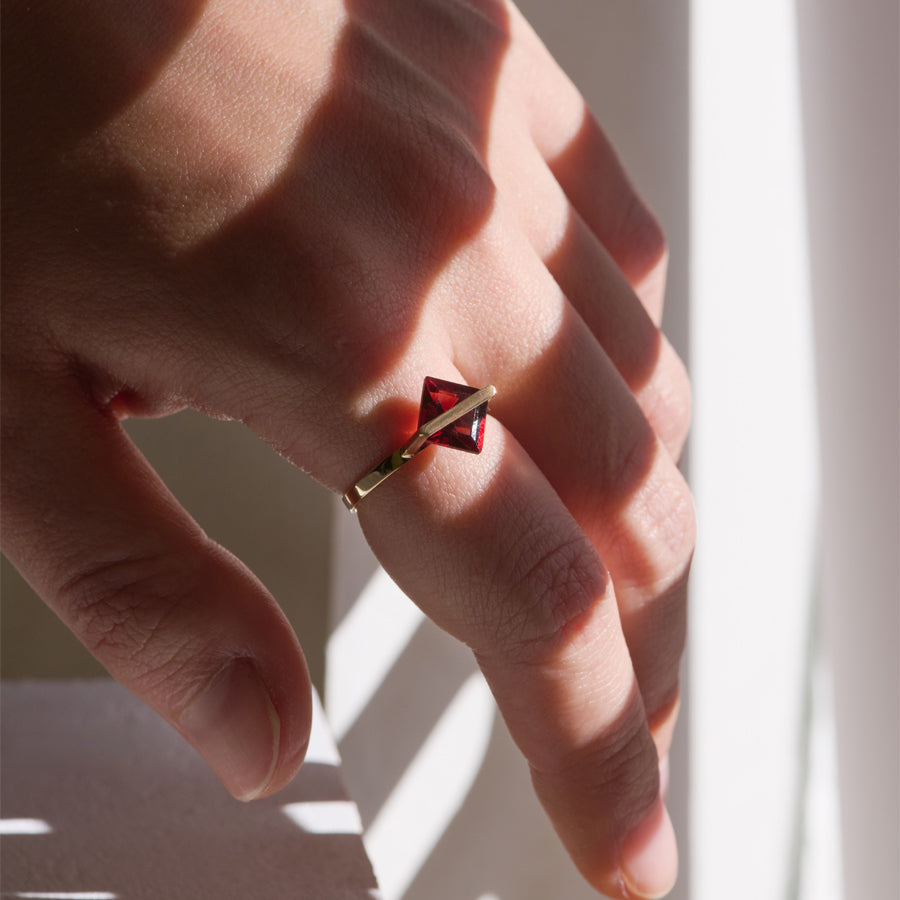 BAND RING GARNET#4084