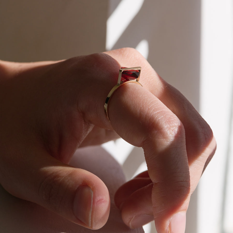 BAND RING GARNET#4084