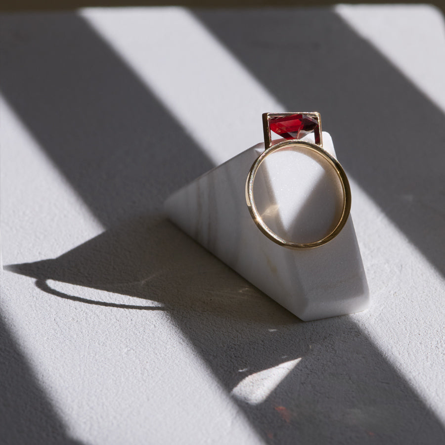 BAND RING GARNET#4084