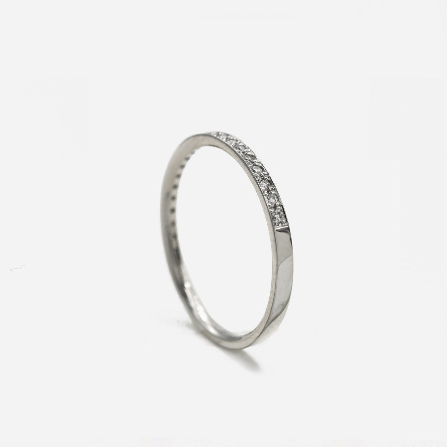 BAND BESIDE HALF ETERNITY PLATINUM RING
