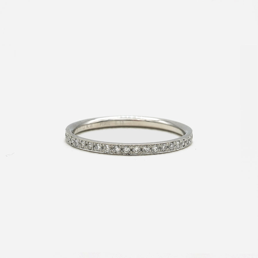 BAND BESIDE HALF ETERNITY PLATINUM RING