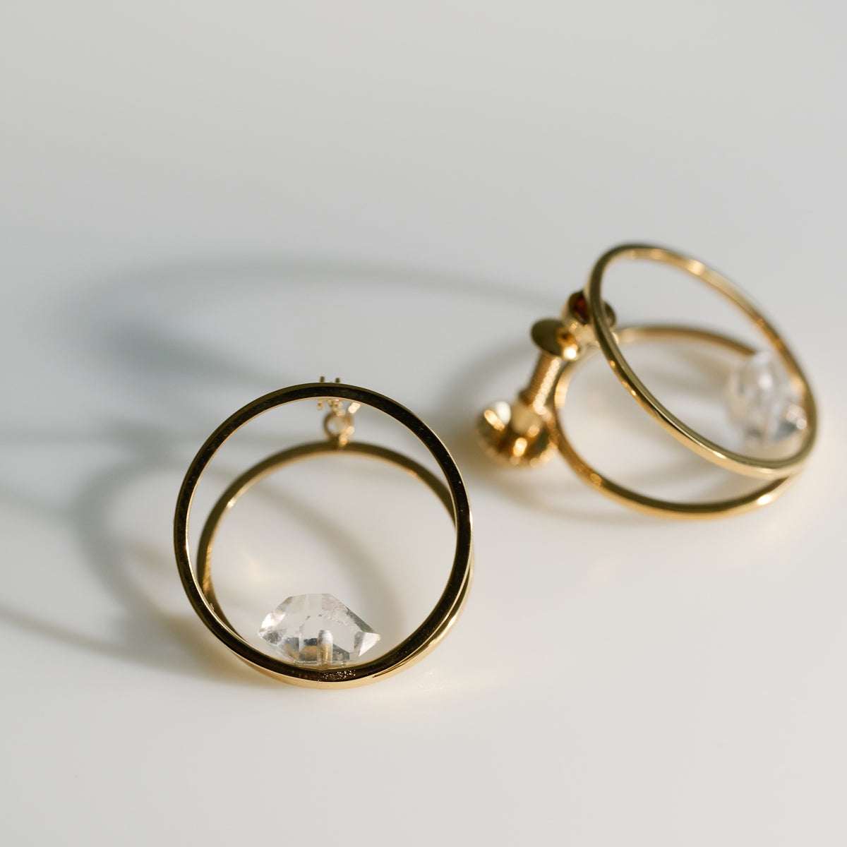 CLIP HERKIMER DIAMOND EARRING S