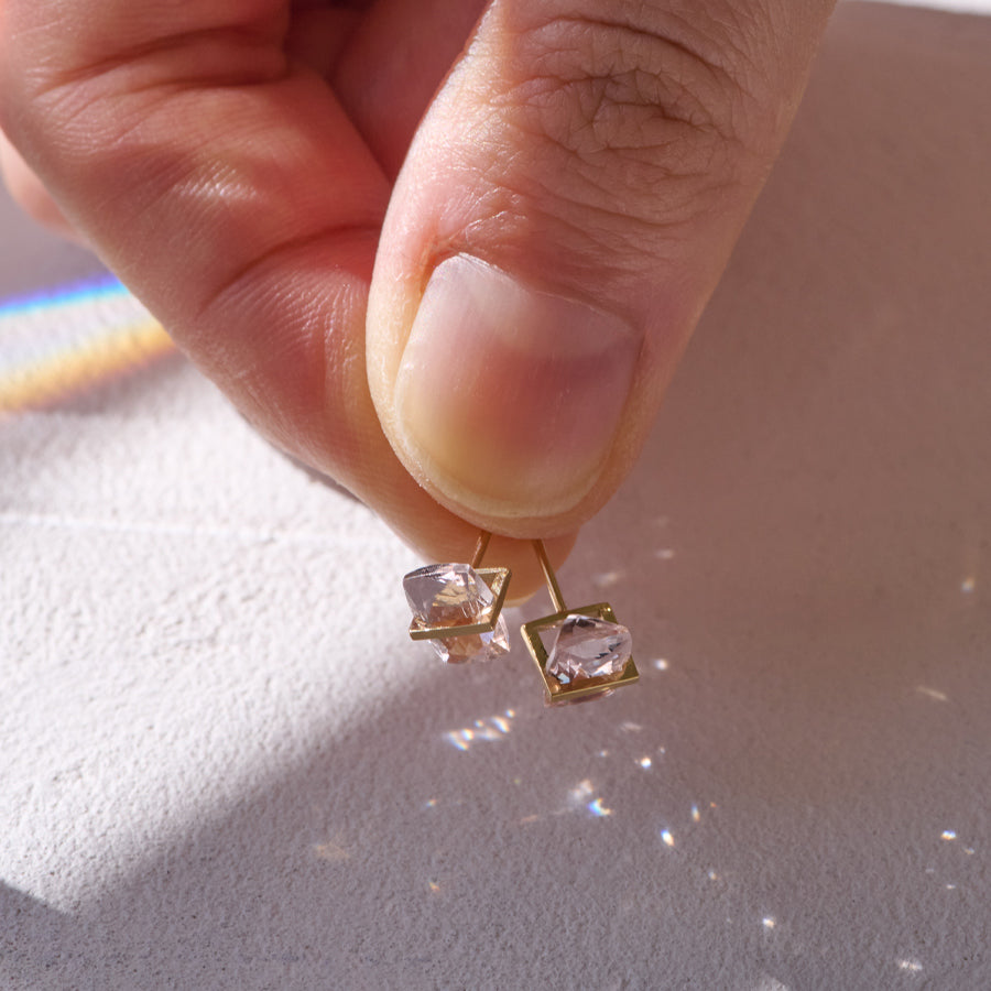 BAND EARRINGS MORGANITE #4093