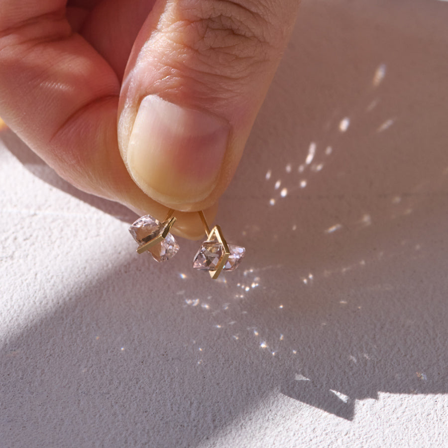 BAND EARRINGS MORGANITE #4093