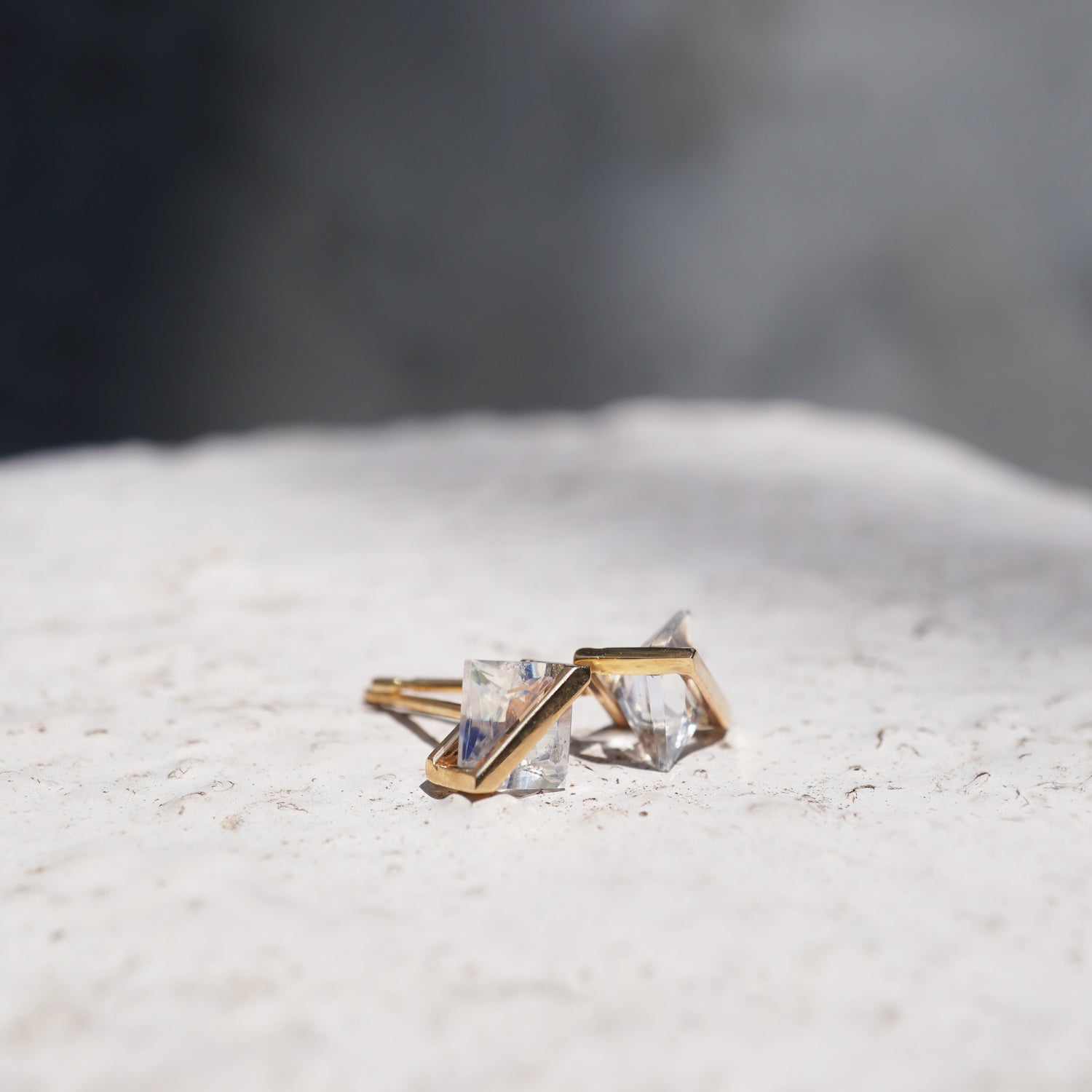 BAND EARRINGS RAINBOW MOONSTONE #4188
