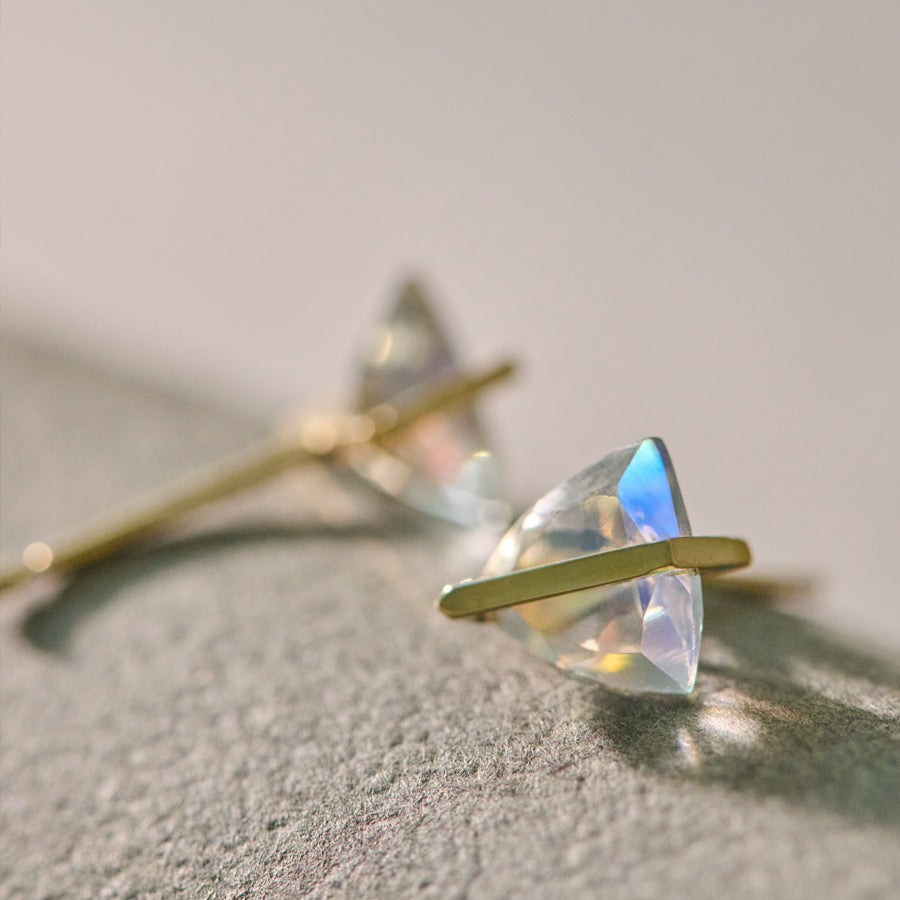 BAND EARRINGS RAINBOW MOONSTONE #3951