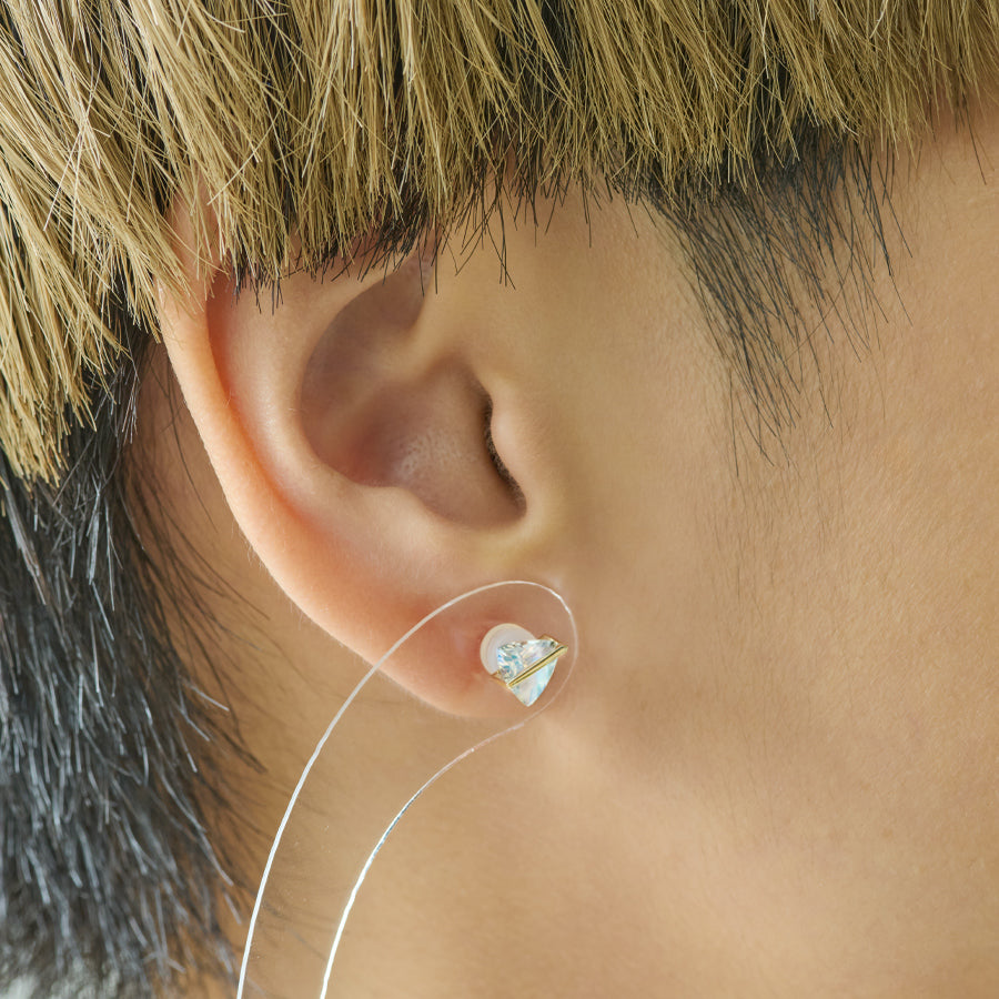 BAND EARRINGS RAINBOW MOONSTONE #3951