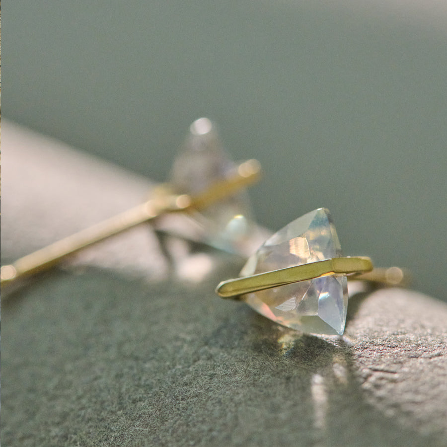BAND EARRINGS RAINBOW MOONSTONE #3951