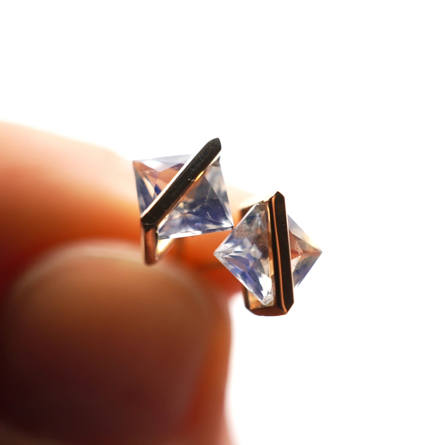 BAND EARRINGS RAINBOW MOONSTONE #4188