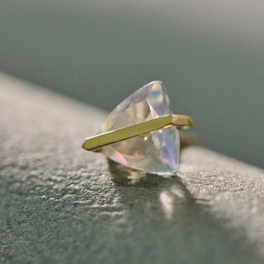 BAND EARRINGS RAINBOW MOONSTONE #3951