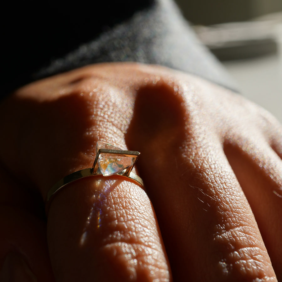 BAND RING RAINBOW MOONSTONE#4030