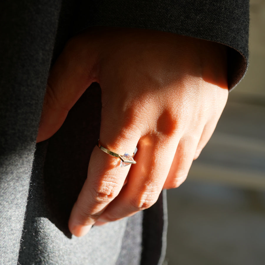 BAND RING RAINBOW MOONSTONE#4030