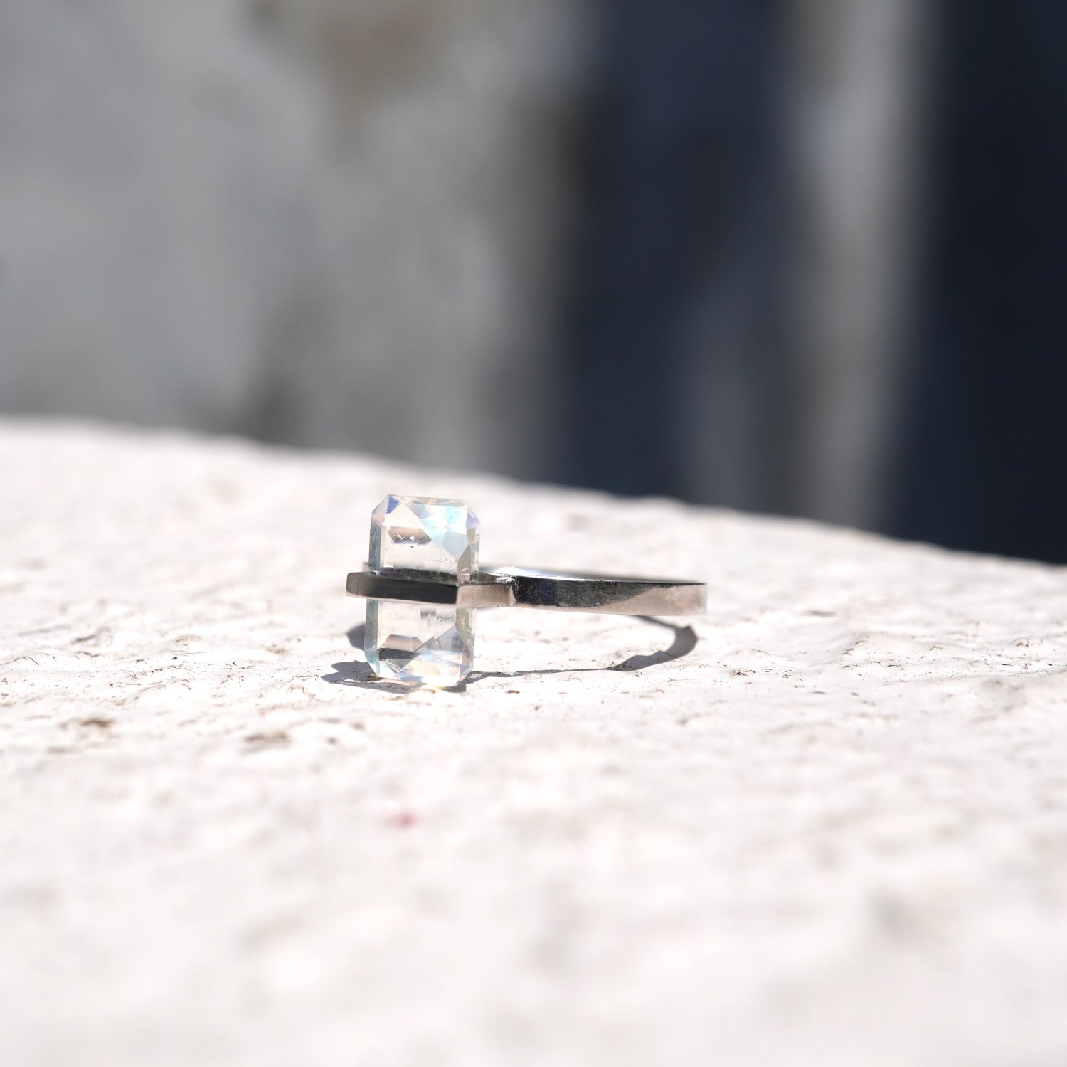 BAND RING RAINBOW MOONSTONE#4104