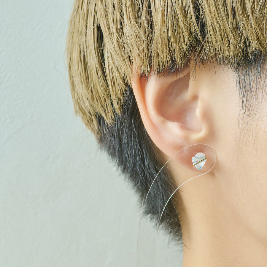 BAND EARRINGS RAINBOW MOONSTONE #3951