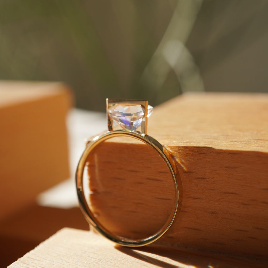 BAND RING RAINBOW MOONSTONE#4030