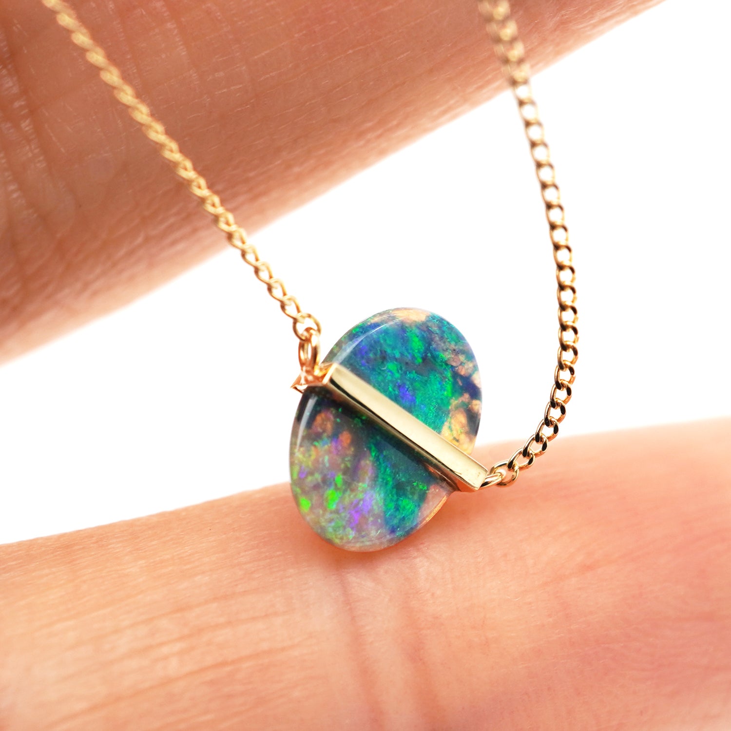 BAND NECKLACE BLACK OPAL #2995